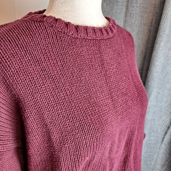 162. VTG Eddie Bauer Sweater Adult Large Knit Maroon Pullover Mens 90s - Picture 5 of 6